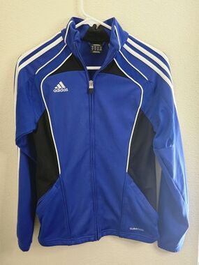 Adidas Men's Blue ClimaCool Full-Zip Track Jacket